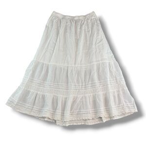 Urban Outfitters Ivory Cottage Fairy Whimsy Maxi Skirt Low Rise Size PS